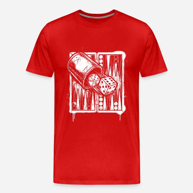 Backgammon | Brettspiel | Geschenk - Männer Premium Bio T-Shirt - Rot