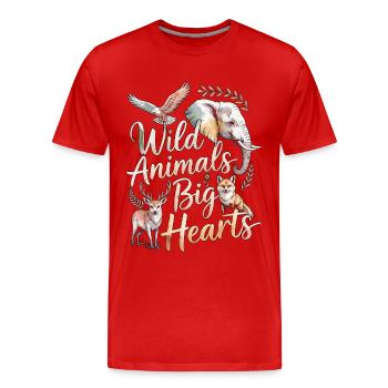 Wildlife Vet Wild Animals Big Hearts Animal Lover - Männer Premium Bio T-Shirt - Rot - Vorne - Damien (186cm)