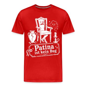 Patina Ist Kein Bug - Männer Premium Bio T-Shirt - Rot - Vorne - Damien (186cm)