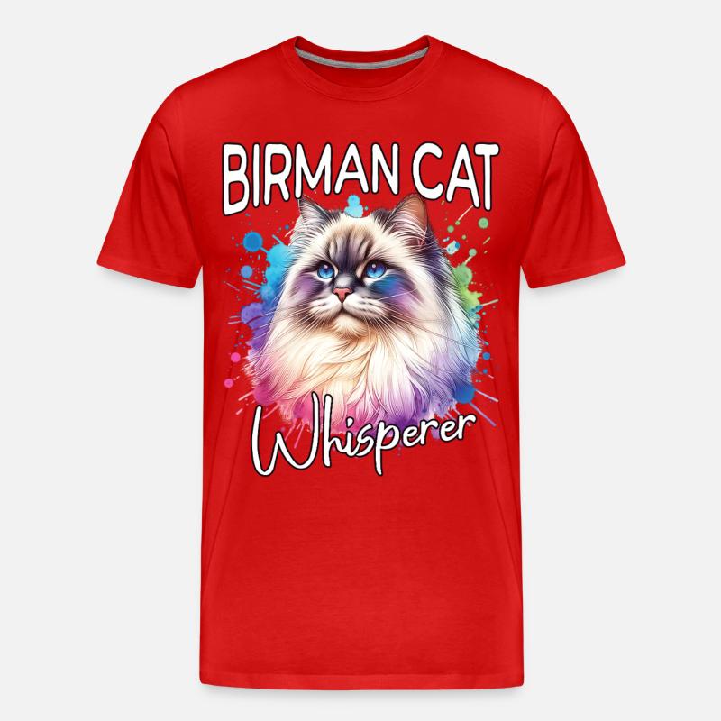 Birma Katze Flüsterer - Männer Premium Bio T-Shirt - Rot