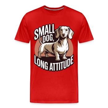 Attitude teckel - T-shirt bio Premium Homme - rouge - Devant - Damien (186cm)