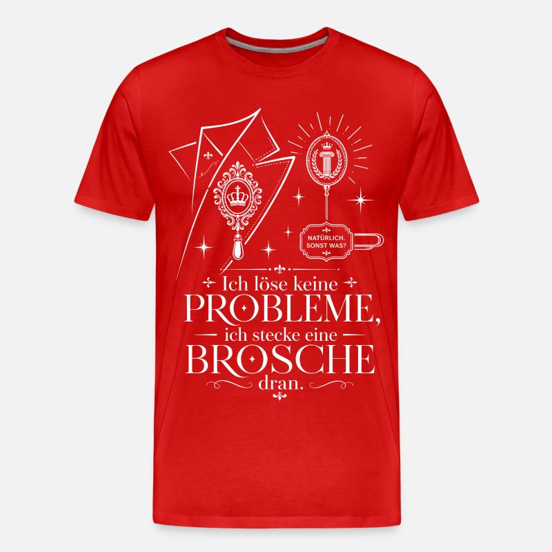 Ich stecke eine Brosche dran - Männer Premium Bio T-Shirt - Rot