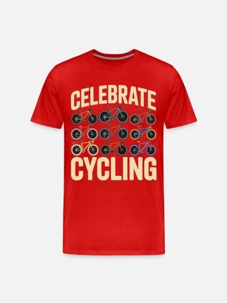 Celebrate Cycling Cyclist Retro - Men's Premium Organic T-Shirt - red