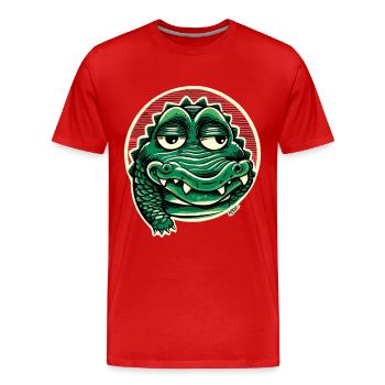 Chill Croc Groover - T-shirt bio Premium Homme - rouge - Devant - Damien (186cm)