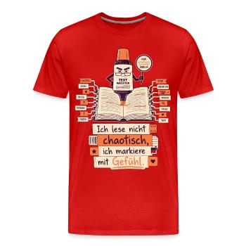 Ich Markiere Mit Gefühl - Männer Premium Bio T-Shirt - Rot - Vorne - Damien (186cm)