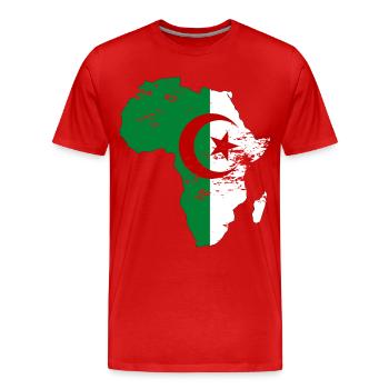 Pavillon Algérien Afrique - T-shirt bio Premium Homme - rouge - Devant - Damien (186cm)