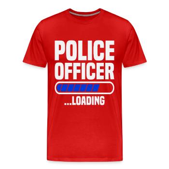  Police Officer loading Police School Grad Police - Men's Premium Organic T-Shirt - red - Front - Damien (186cm)