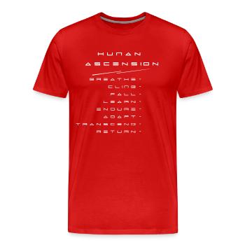 Menschlicher Aufstieg - Männer Premium Bio T-Shirt - Rot - Vorne - Damien (186cm)