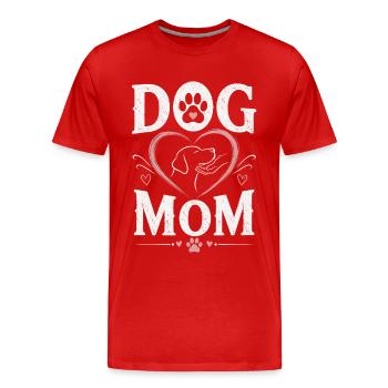 Dog Mom Hundemama Shirt Geschenk Hunde Liebe - Männer Premium Bio T-Shirt - Rot - Vorne - Damien (186cm)