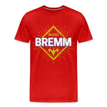 Bremm an der Mosel mit Retro Weintrauben Souvenir - Männer Premium Bio T-Shirt - Rot - Vorne - Damien (186cm)