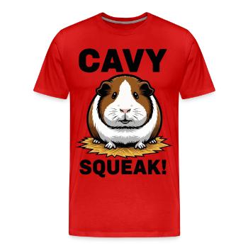 Cochon d'Inde Cavy Squeak Guinea Pig - T-shirt bio Premium Homme - rouge - Devant - Damien (186cm)