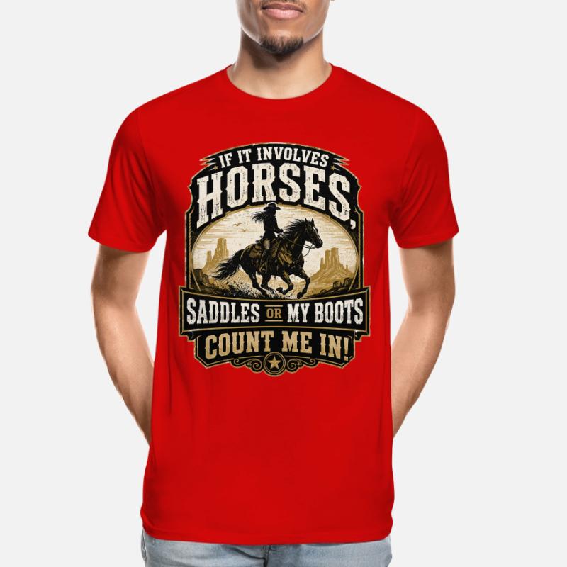 Pferdeheld: Sättel oder Stiefel Männer Premium Bio T-Shirt