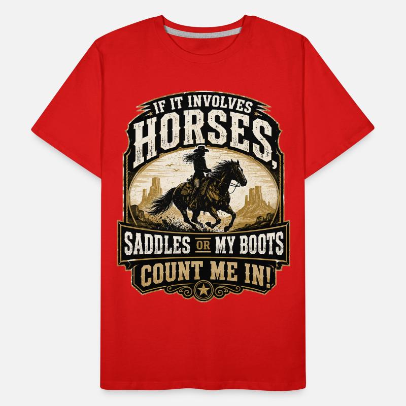 Pferdeheld: Sättel oder Stiefel Männer Premium Bio T-Shirt
