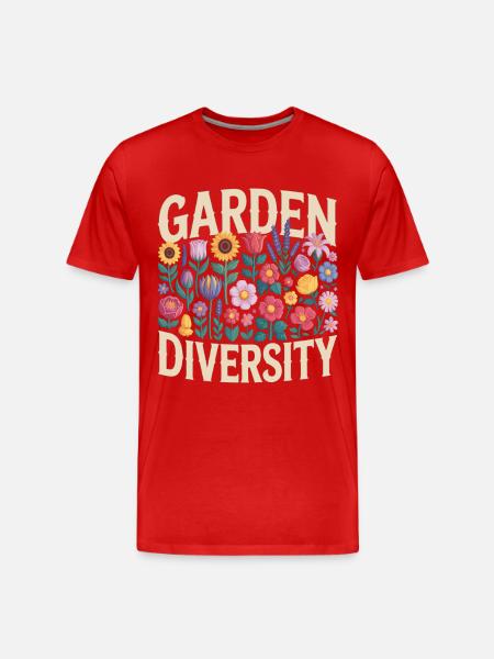 Jardin Diversité Florale - T-shirt bio Premium Homme - rouge