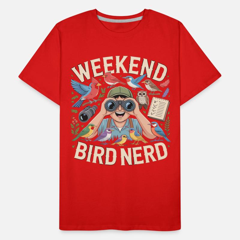 Weekend Bird Nerd Vogelbeobachter Männer Premium Bio T-Shirt