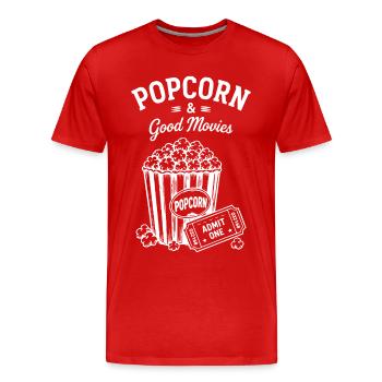 Billet de cinéma Popcorn et Good Movies - T-shirt bio Premium Homme - rouge - Devant - Damien (186cm)