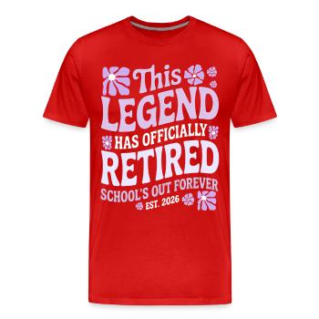 teacher Retirement Gifts for Teachers Retirement - Men's Premium Organic T-Shirt - red - Front - Damien (186cm)