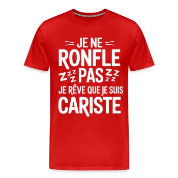 Je Ne Ronfle Pas Cariste Humour Cadeau Collègues - T-shirt bio Premium Homme - rouge - Devant - Damien (186cm)