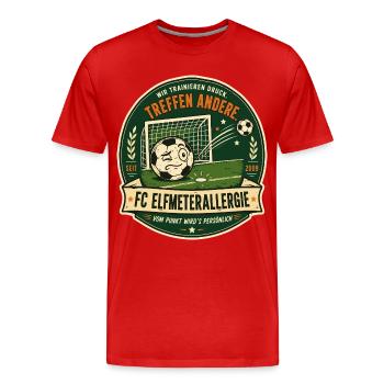 FC Elfmeterallergie - Männer Premium Bio T-Shirt - Rot - Vorne - Damien (186cm)