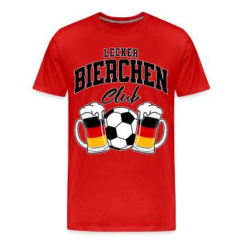 Lecker Bierchen Club Fußball Deutschland - Männer Premium Bio T-Shirt - Rot - Vorne - Damien (186cm)