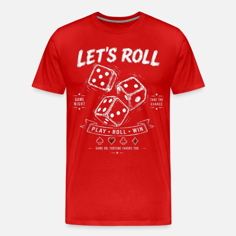 Let's Roll Dice – Spieleabend Geschenkidee - Männer Premium Bio T-Shirt - Rot