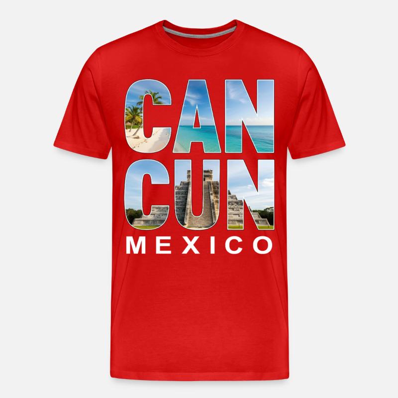 Cancun Mexico - Männer Premium Bio T-Shirt - Rot