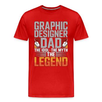 Graphiste Papa L’idole L’Artiste Visuel - T-shirt bio Premium Homme - rouge - Devant - Damien (186cm)