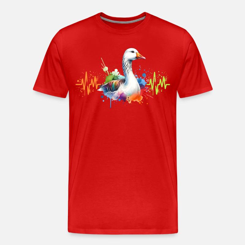 Gans Herzlinie - Männer Premium Bio T-Shirt - Rot