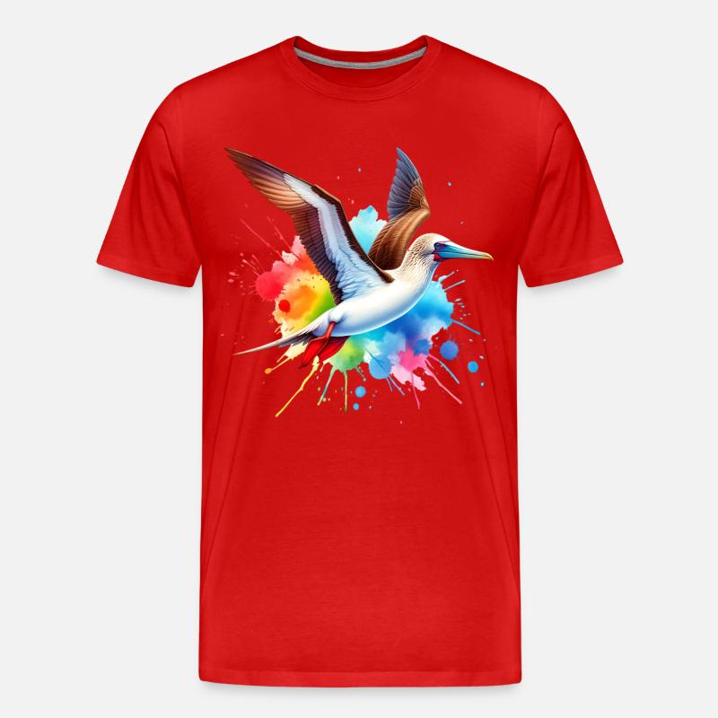 Rotfusstölpel Geschenk - Männer Premium Bio T-Shirt - Rot