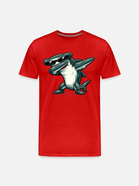 Dabbing hammerhead shark - Men's Premium Organic T-Shirt - red