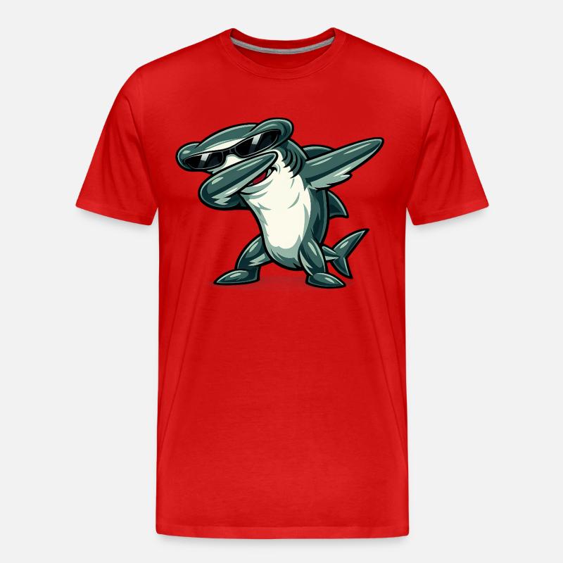 Requin-marteau à dabber - T-shirt bio Premium Homme - rouge