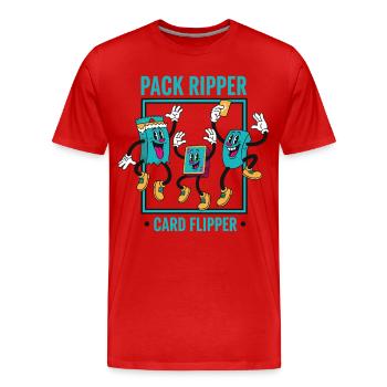 Pack Ripper Card Flipper Trading Card Collector - Men's Premium Organic T-Shirt - red - Front - Damien (186cm)