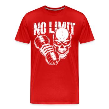 No Limit Gym - Männer Premium Bio T-Shirt - Rot - Vorne - Damien (186cm)