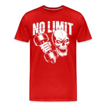 No Limit Gym - Männer Premium Bio T-Shirt - Rot - Vorne - Damien (186cm)
