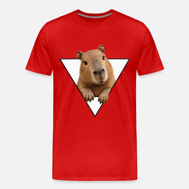 Kapybara dans le Triangle - T-shirt bio Premium Homme - rouge