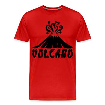 Black Volcano - Men's Premium Organic T-Shirt - red - Front - Damien (186cm)