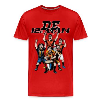 Le 12e homme - T-shirt bio Premium Homme - rouge - Devant - Damien (186cm)