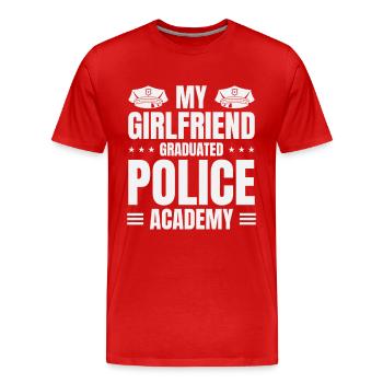  Police School Girlfriend graduated Police Academy - Men's Premium Organic T-Shirt - red - Front - Damien (186cm)