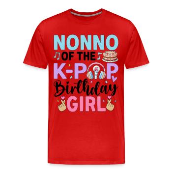 Nonno de La Fille d’anniversaire K-Pop - T-shirt bio Premium Homme - rouge - Devant - Damien (186cm)