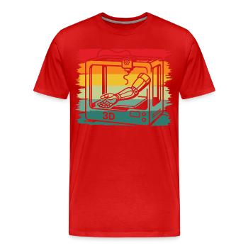 Fabricant de bras robotisés pour imprimantes 3D rétro vintage - T-shirt bio Premium Homme - rouge - Devant - Damien (186cm)