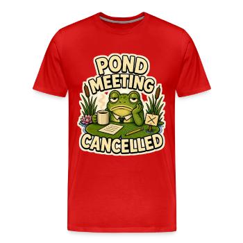 Réunion sur l’étang annulée grenouille - T-shirt bio Premium Homme - rouge - Devant - Damien (186cm)