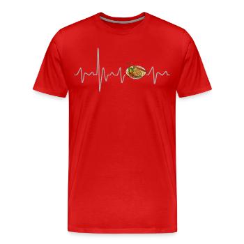 Soupe Pho avec Heartbeat Soupe de nouilles Design Vietnam - T-shirt bio Premium Homme - rouge - Devant - Damien (186cm)