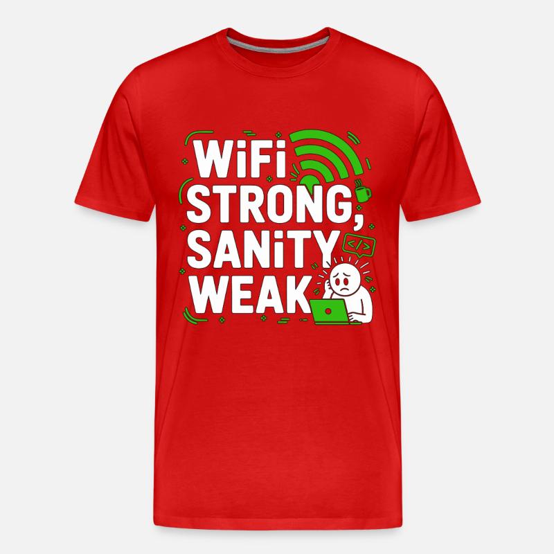 Remote Developer WiFi Strong Software Engineering - Männer Premium Bio T-Shirt - Rot