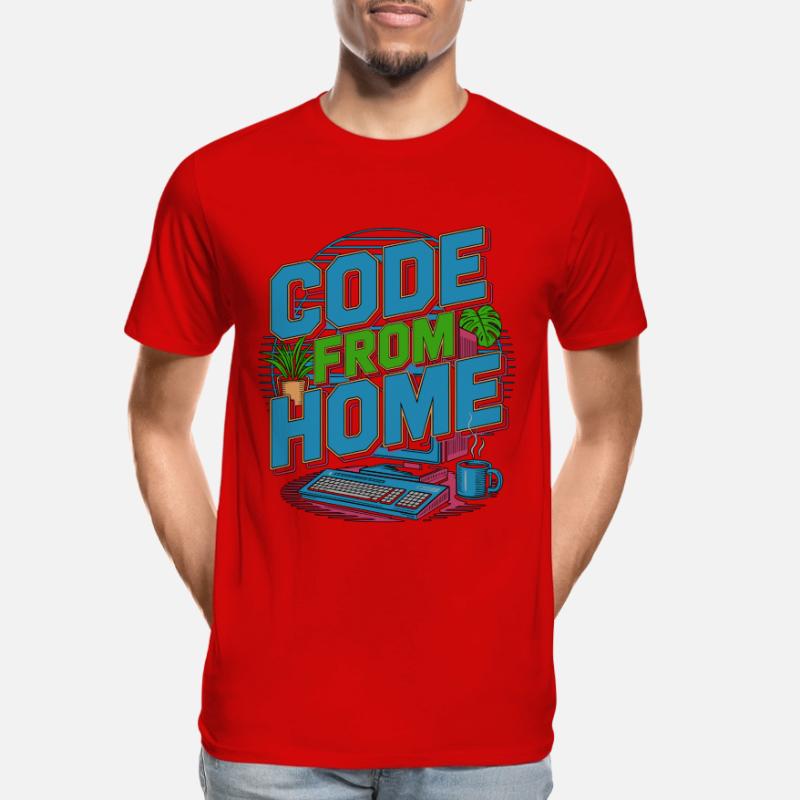 Remote Developer Code From Home Software Developer Männer Premium Bio T-Shirt