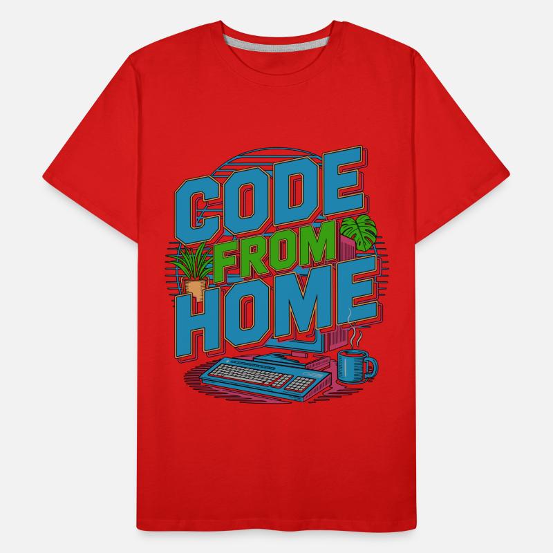 Remote Developer Code From Home Software Developer Männer Premium Bio T-Shirt
