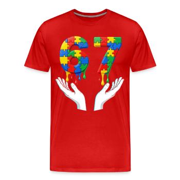 67e anniversaire Génial depuis 1959 Légende née D - T-shirt bio Premium Homme - rouge - Devant - Damien (186cm)