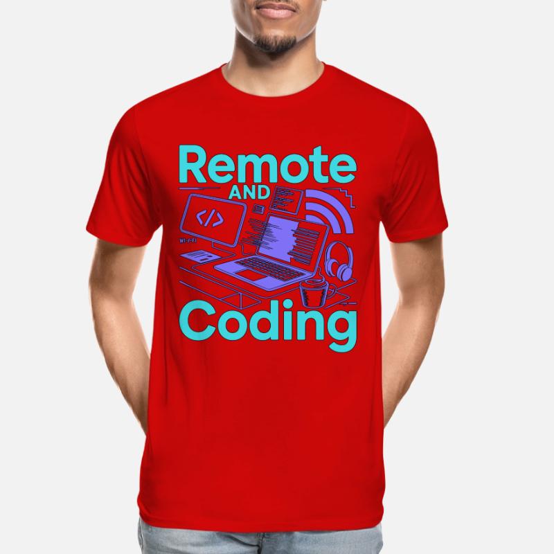Remote Developer Remote And Coding Web Programmer Männer Premium Bio T-Shirt