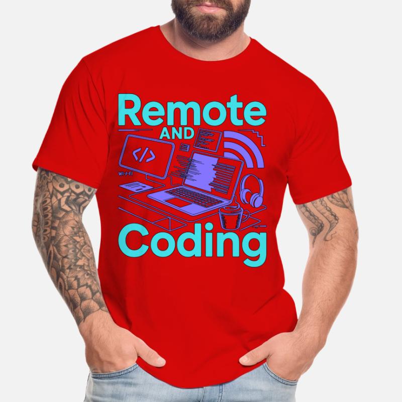 Remote Developer Remote And Coding Web Programmer Männer Premium Bio T-Shirt
