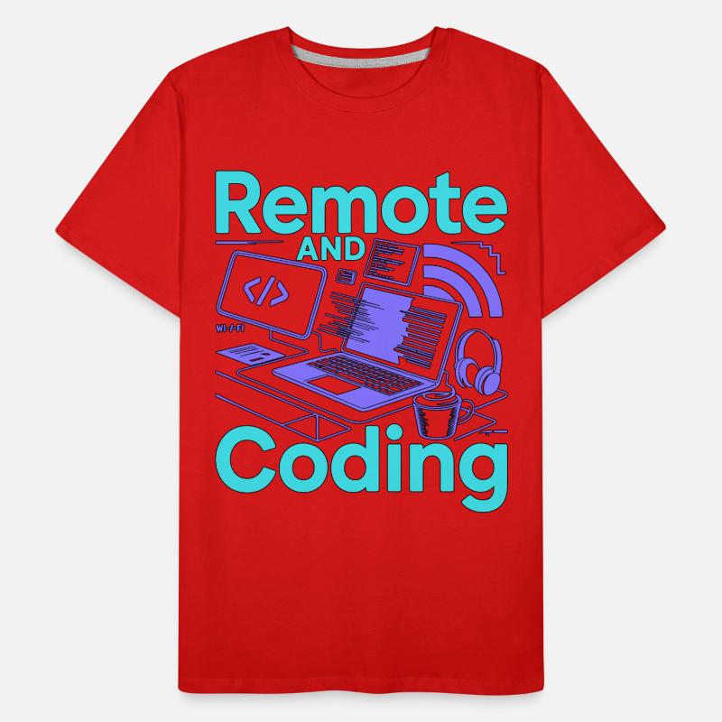 Remote Developer Remote And Coding Web Programmer Männer Premium Bio T-Shirt