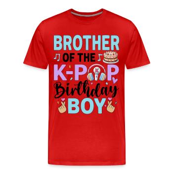 Brother of The K-Pop Birthday Boy - Men's Premium Organic T-Shirt - red - Front - Damien (186cm)
